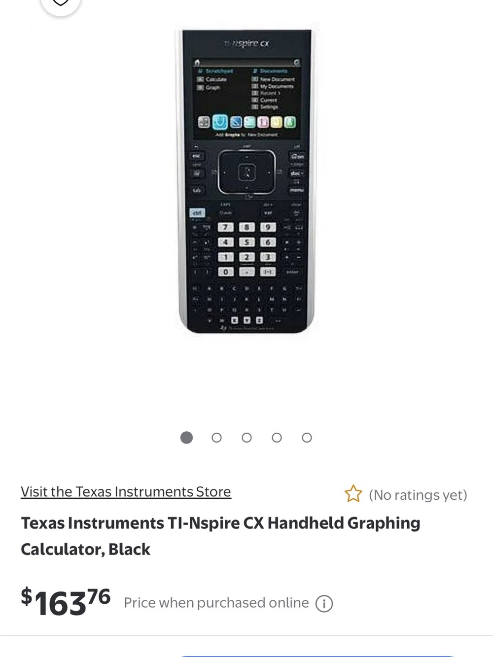 Texas Instruments TI-Nspire CX Graphing Calculator - Black